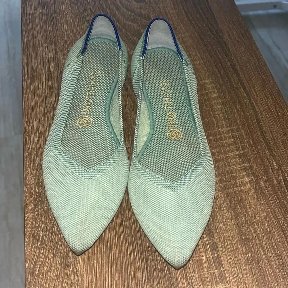 Rothy’s Limited Edition Mint Green Point EUC sz 9 - Picture 2 of 5